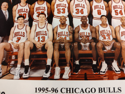 VINTAGE ORIGINAL 1995 1996 CHICAGO BULLS 8x10 TEAM PHOTO