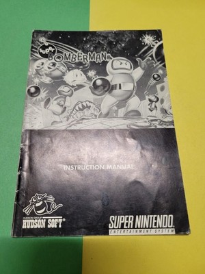 SUPER BOMBERMAN Super Nintendo SNES Manual Instruction ONLY
