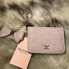 NWT Juicy Couture 4 The Girls Card Case Key Fob Wallet - Dusty Blush