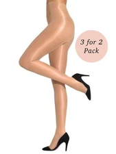 Cecilia de Rafael Eterno Super Lucido 10 Shiny Tights 3 Pair Pack