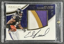 ED REED 2016 PANINI IMMACULATE COLL #ER PREMIUM GAME-WORN PATCH AUTO JERSEY 6/75