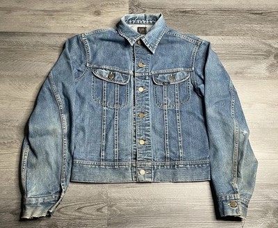 VINTAGE 60s LEE 101-J Rider Trucker Jacket Size 38 Made In USA Denim Sanforized 