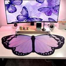 Large Purple Butterfly Gaming Mouse Pad Desk Mat Decorative Butterfly Keyboard D