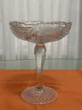 Antique American Cut Glass Pedestal Compote/Candy Dish 8.25” X 6.25” @1930-1939