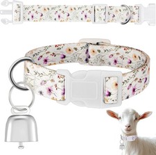 Goat Collar with Copper Bell Set for Sheep Lambs Pygmy Goat,Wildflower