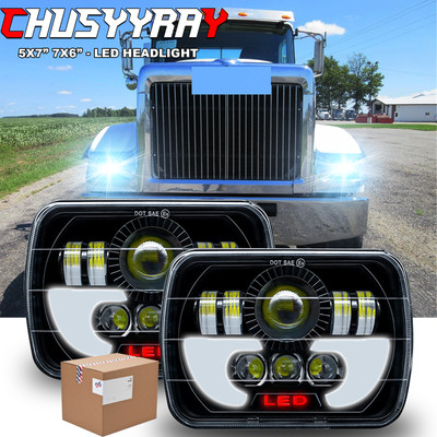 2x 105W 5x7'' 7x6'' LED Headlights for International IHC 5900i 7300 7400 9200 9400