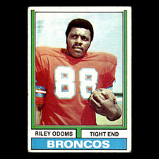 Riley Odoms #89 1974 Topps Denver Broncos Football Card NFL VG