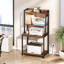 Printer Stand with Charging Station 4-Tier Printer Table Large Printer Shelf