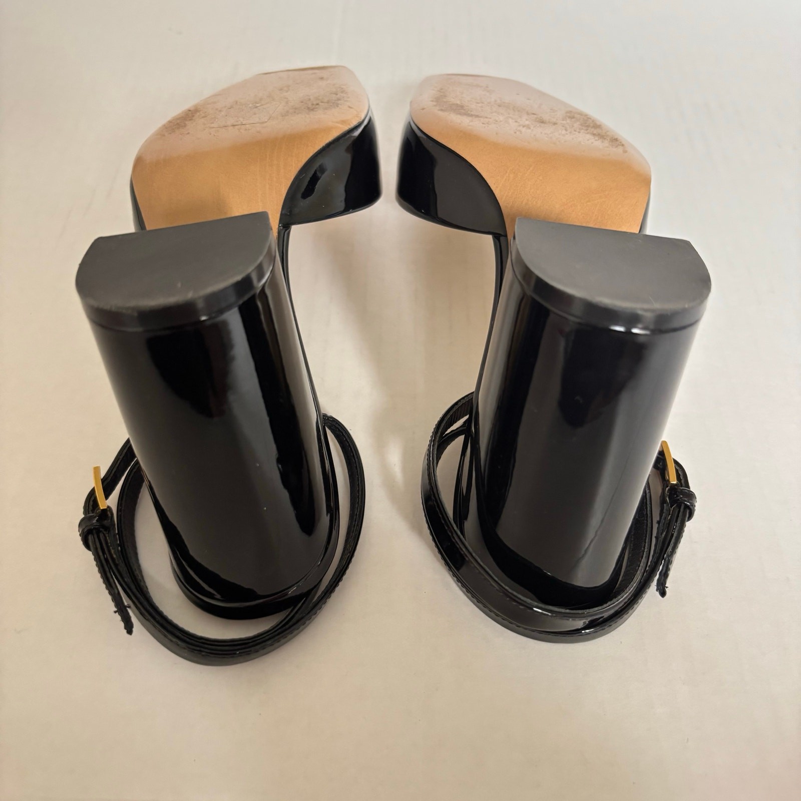 Valentino Garavani One Stud Patent Leather Block Heel Pumps Black Size EU 37 thumbnail 14