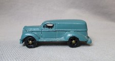 Early BARCLAY/MANOIL Slush Lead Panel Van Truck Metal Wheels Original Teal Paint
