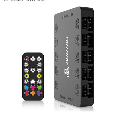 ARGB Controller PWM Fan Hub with RF Remote Dual SATA Power New