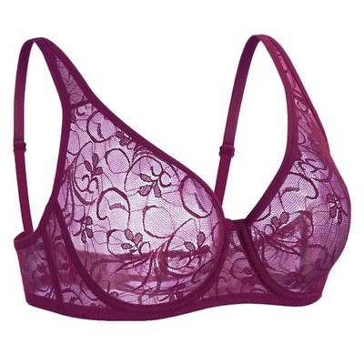 Hot Women Bras Ultra-thin Perspective Brassiere Underwired Support Sexy  Lingerie