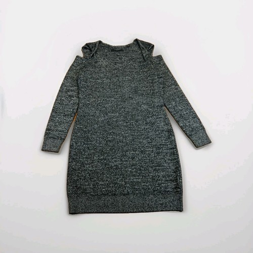 All Saints Womens Neri Twist Sweater Dress V-Neck Wool Grey Size Medium - Picture 1 of 13