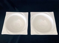 Lot 2 Eco Ware Ecoware 6½" Motion White Porcelain Bowls DW Micro Freezer Safe