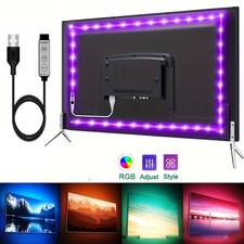 3-17ft 5v Usb Led Light Strip 8-color Dimmable Backlight For Tv 22-65game Room
