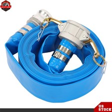 1.5"x 25FT Irrigation Discharge Hose Reinforced Flat Pool Hose for Swimming Pool