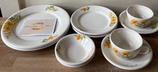 2 Santa Fe Railroad China California Poppy 5 piece Place Settings