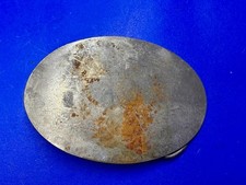 Artisan Oval Vintage Blank Craft Used Project Repurpose Silver Tone Belt Buckle