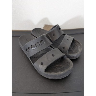 Crocs Baya Platform Sandals Womens 8 Black Two Strap Slide Sandals 206761 Beach