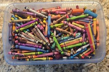 Bulk Lot of Used Crayola Crayons Assorted Colors Sizes Kids Arts Crafts