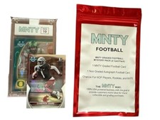 MNTY Football Card Mystery Pack, 1 Graded Card, 1 Non-Graded Autograph Card,