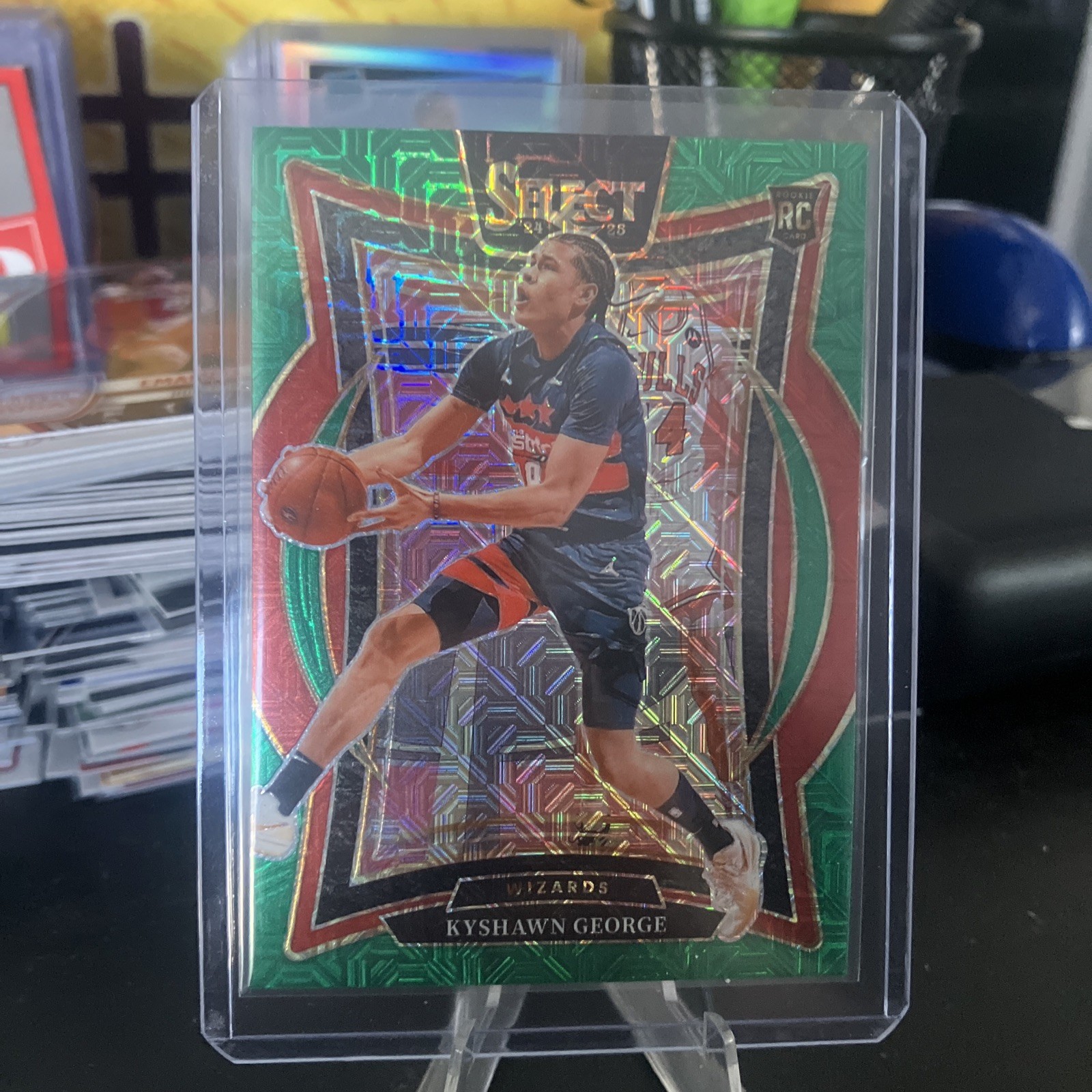 Kyshawn George 2024-25 Panini Select #85 Concourse Mojo Green Prizm Rookie