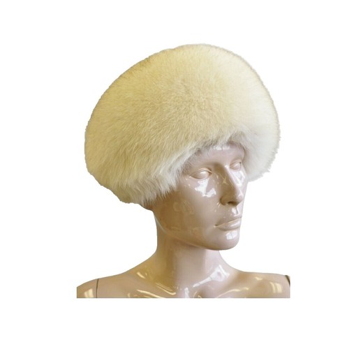 Vintage ABC Furs White Leather Fox Fur Hat VINTAGE Beautiful genuine ABC FUR Polar fox leather hat  main image 4
