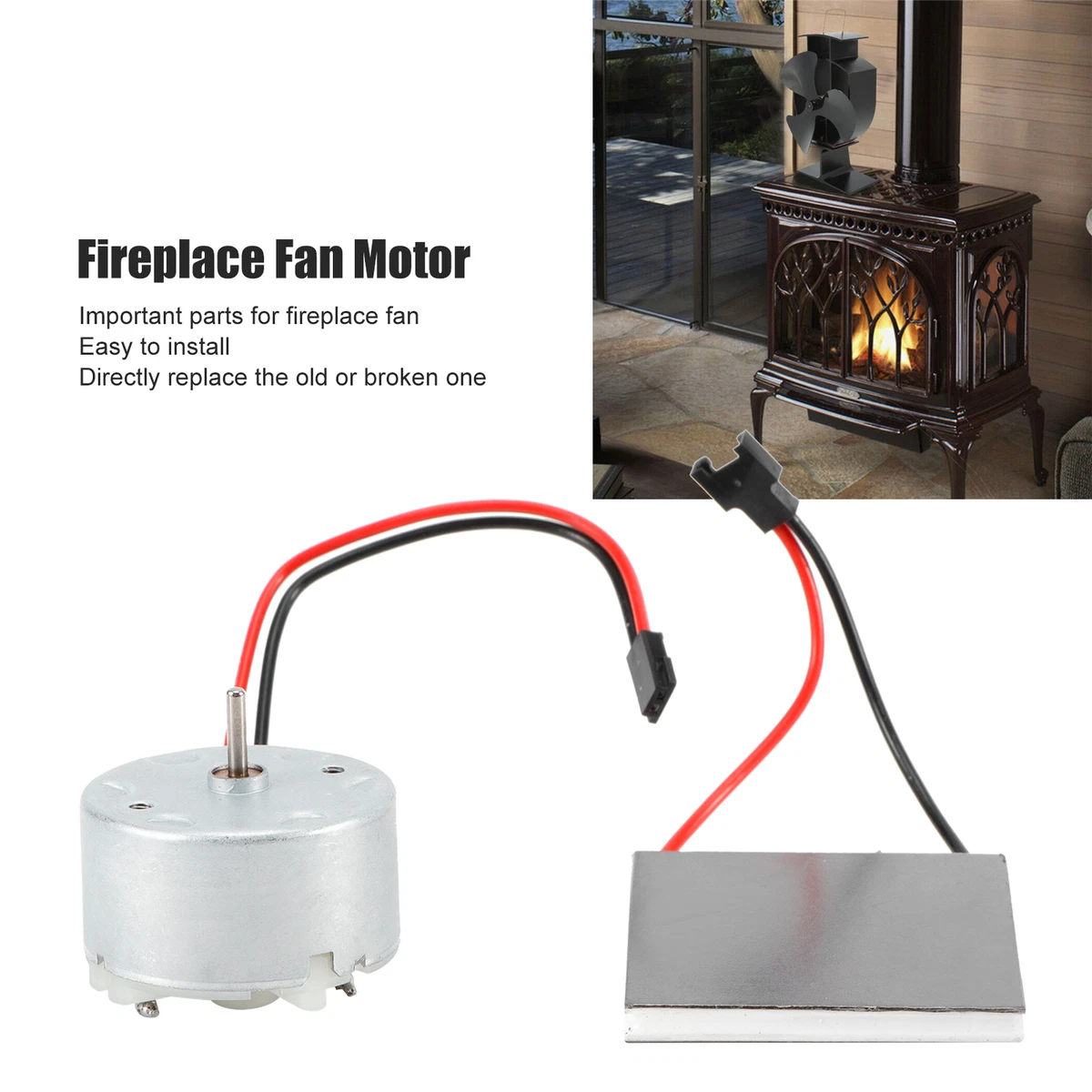Fireplace Fan Generator Sheet Fireplace Fan Electric -Generator- Motor  Accessor | eBay
