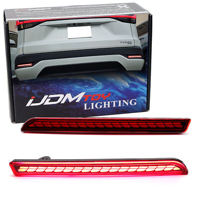 Red Lens Full LED Tail/Brake/Sequential Bilnk Bumper Reflectors For Lexus TX
