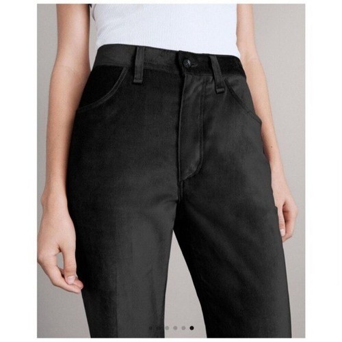 New Rag & Bone Jacey Velvet Pants Black Straight Leg Chic Sz 0 - Picture 2 of 13