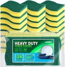 Heavy Duty Scrub Sponge-24Count, Cleaning Scrub Sponge, Stink-Free Sponge, Ef...