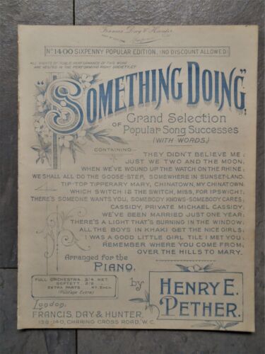 Piano Ragtime sheet music HENRY E. PETHER - Something Doing (Scott Joplin?) - Picture 1 of 4