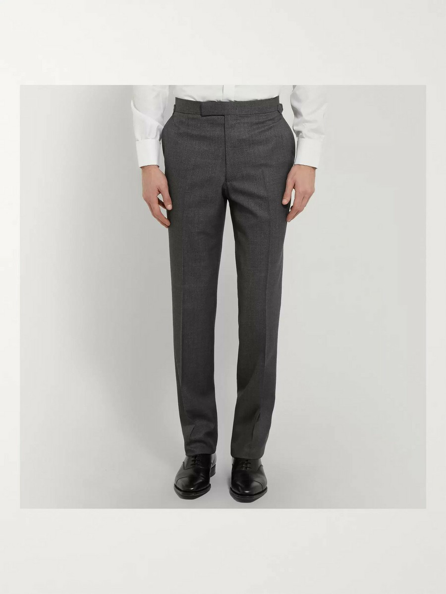 $2995 KINGSMAN Grey Double-Breasted Birdseye Wool Suit 36R