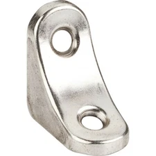 One Bright Nickel 1-3/8 Inch Church Pew Angled Corner Bracket Kitchen Cabinet