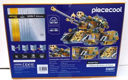 Piececool 3D Metal Model Kit SKYNET SPIDER SUPERHEAVY TANK New PC-HP086-SGN - Picture 2 of 7