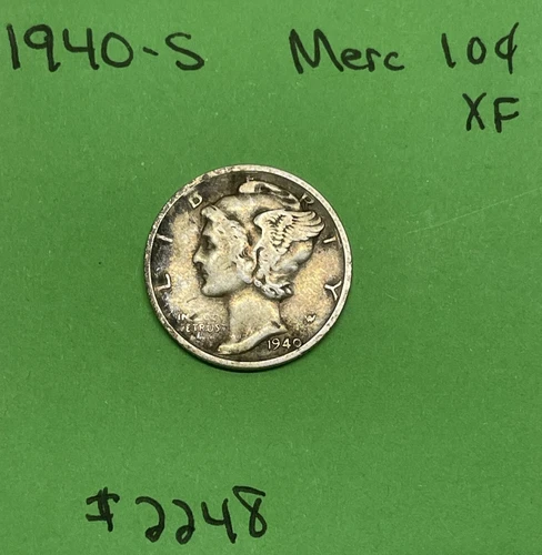 1940-S Mercury Dime 10c XF Extra Fine 90% Silver