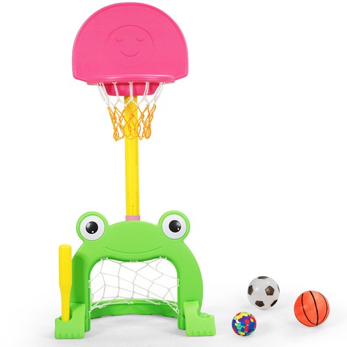 BABY JOY 3-in-1 Kids Basketball Hoop Set Stand Adjustable Sports Activity - 第 12/12 張圖片