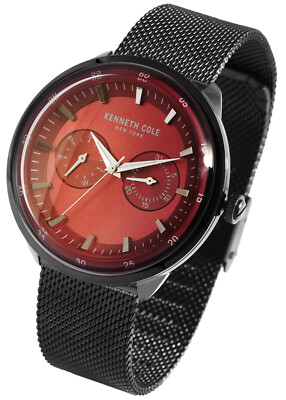 KENNETH COLE New York Herren Uhr Armbanduhr Ø42 KC50577004 Edelstahl Mesharmband