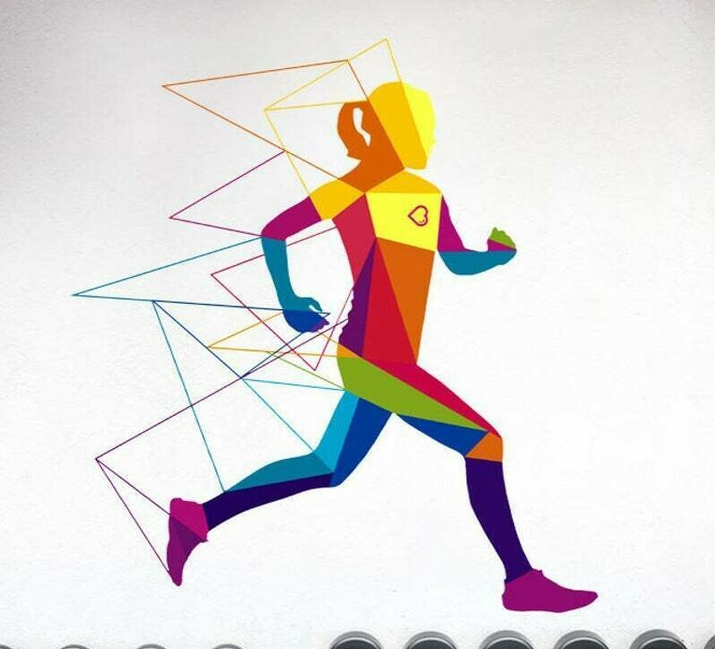 Runner Sticker, Female Decal, Run Girl Vinyl Wallpapers, Athlete Wall Art, Sport