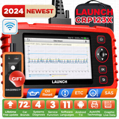 2025 LAUNCH CRP123X Car OBD2 Scanner Code Reader ABS SRS Oil SAS Diagnostic Tool