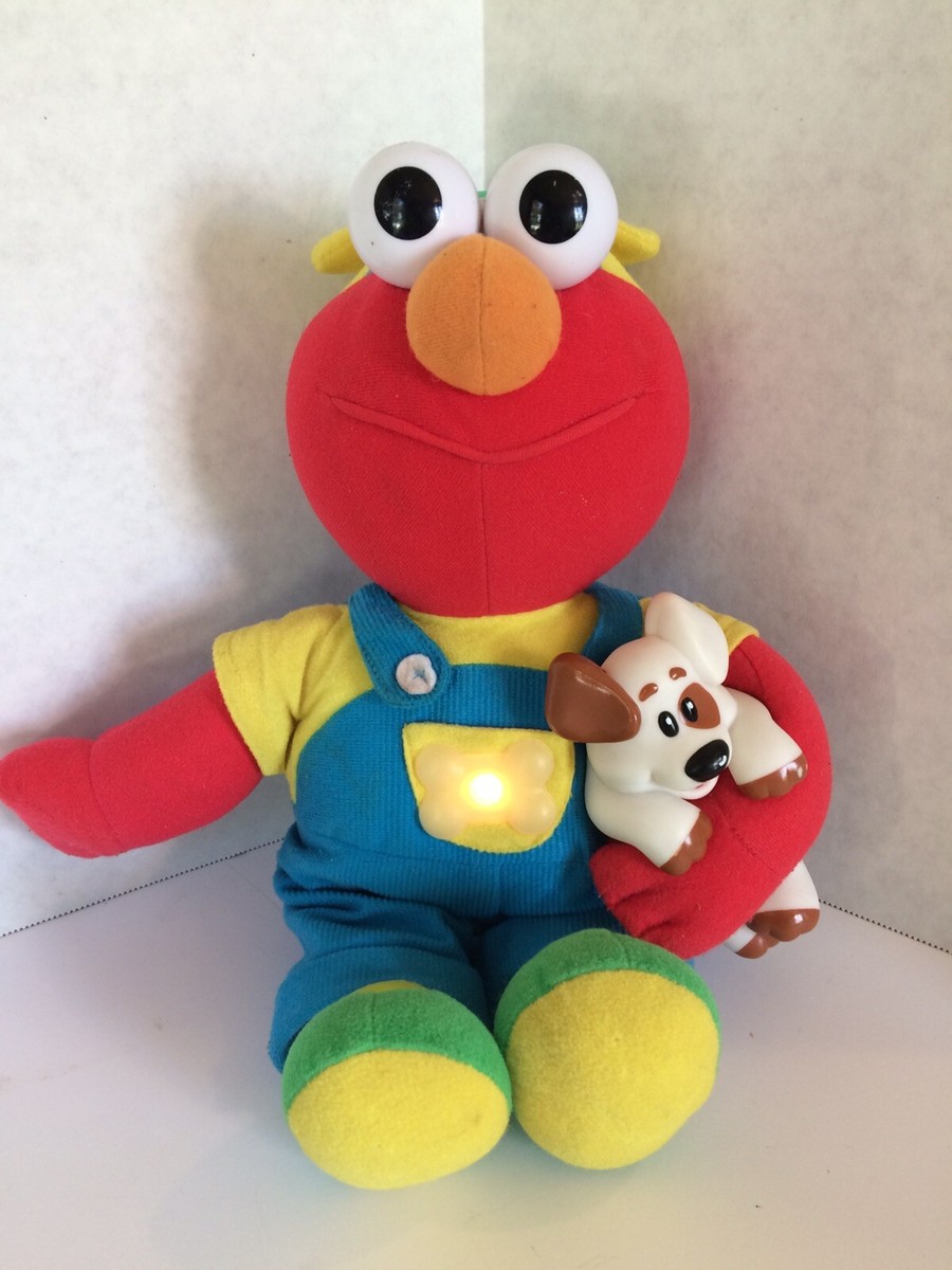 Vintage Tickle Me Elmo Tyco 1997 Sesame Street With Puppy Plays Music  Working