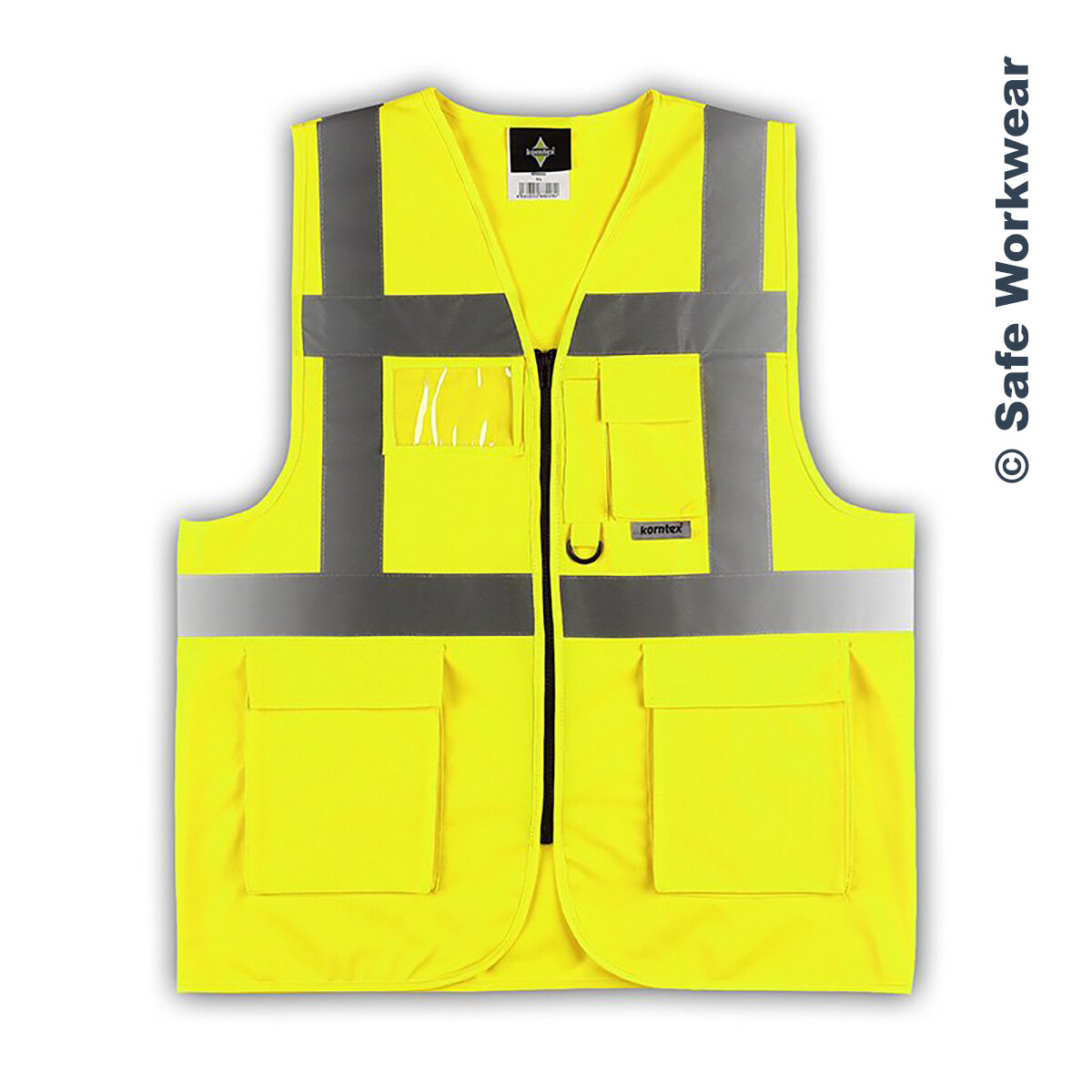 HI VIS EXECUTIVE VEST Safety Waistcoat Multi pocket Yellow Orange