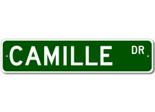 Custom Last Name Drive Street Sign Camille Personalized Aluminum Metal Plaque