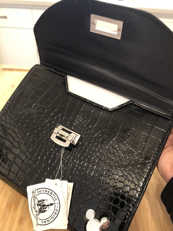 DISNEY PARKS FAUX CROC MICKEY ICON ELECTRONIC TABLET CASE: BLACK (New/Tag) - Image 4 of 4