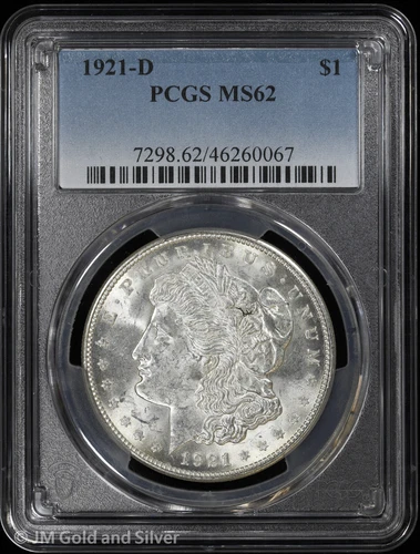 1921-D $1 Morgan Silver Dollar PCGS MS 62 | Uncirculated UNC