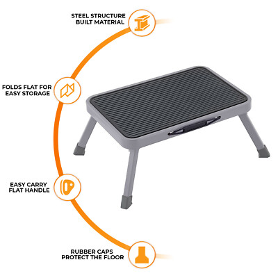 Klappbarer Metall Step Antirutsch Hocker faltbar zusammenklappbar Küche Stahl robust