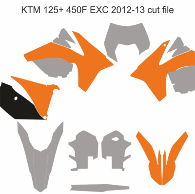 KTM Motocross MX vector template 125cc+ 450F EXC 2012-2013 cut design file