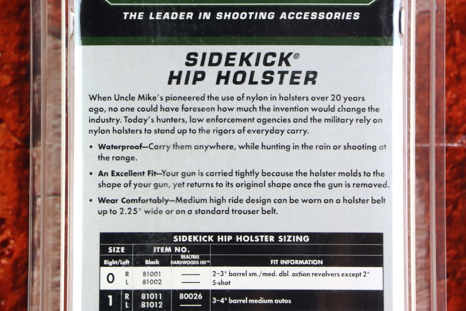 Uncle Mike's Sidekick Hip Holster Size 11 Right Hand 9.5-10.75" Single Double