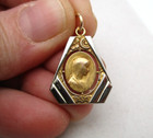 Vintage 18K Yellow & White Gold Emile Dropsy French Virgin Mary Pendant 1931 — photo 2