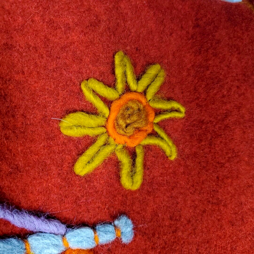 1970s Viking Scandinavian Wool Yarn Art Embroidery Finished Wall Hanging vintage - Picture 8 of 11